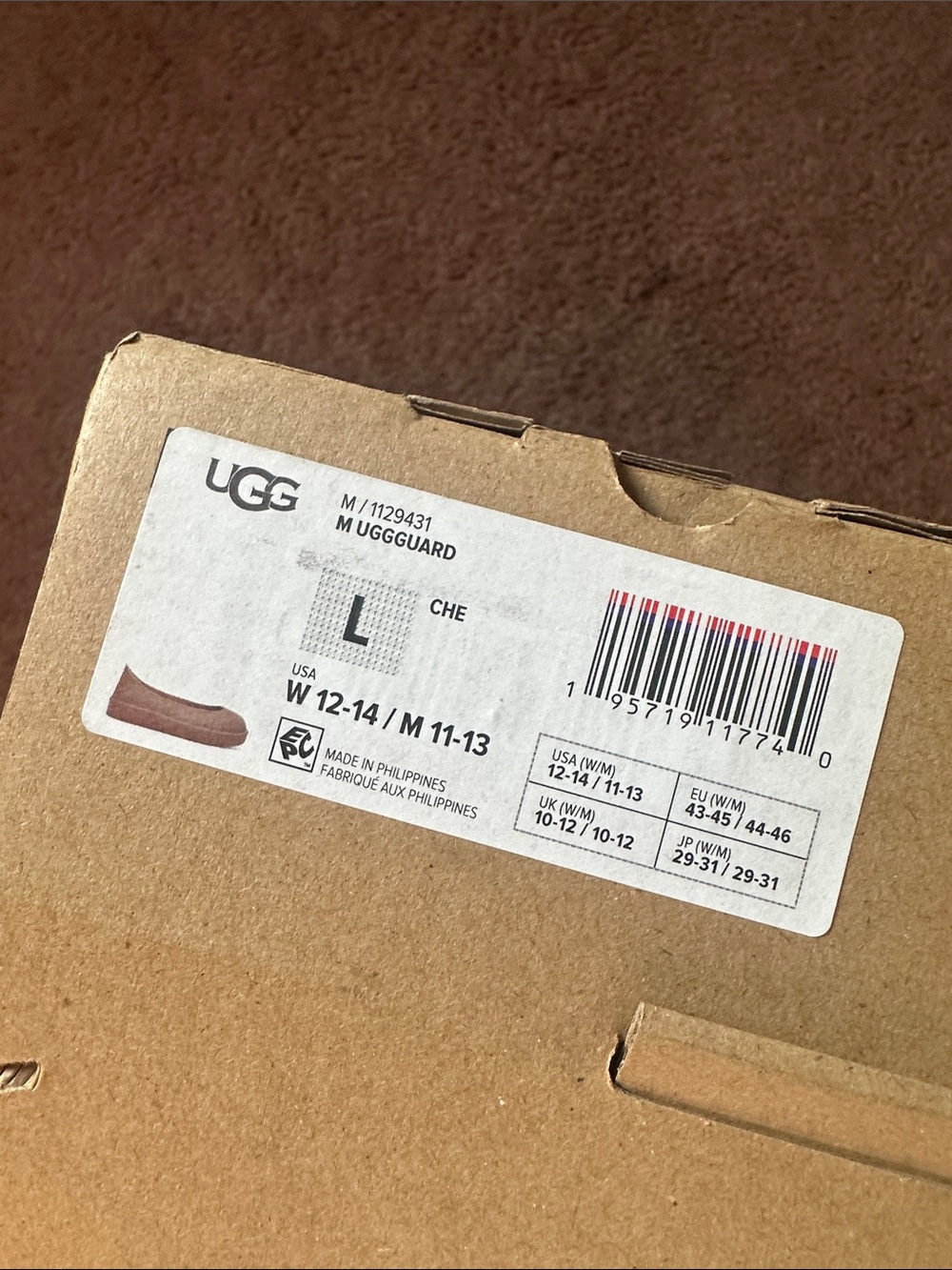 UGG Unisex Adult Uggguard Accessory Chestnut Brown Large - Picture 2 of 4